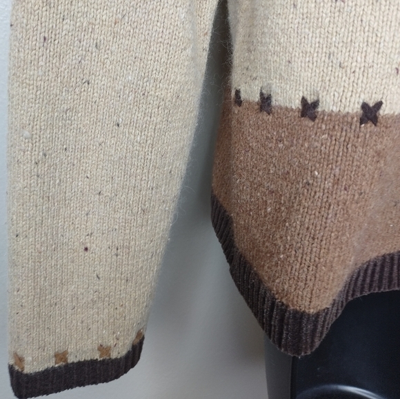 Crazy Horse Liz Claiborne Womens Medium Sweater V-neck Pullover Fall Autumn Silk - Picture 9 of 12